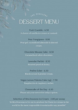 Dessert Menu